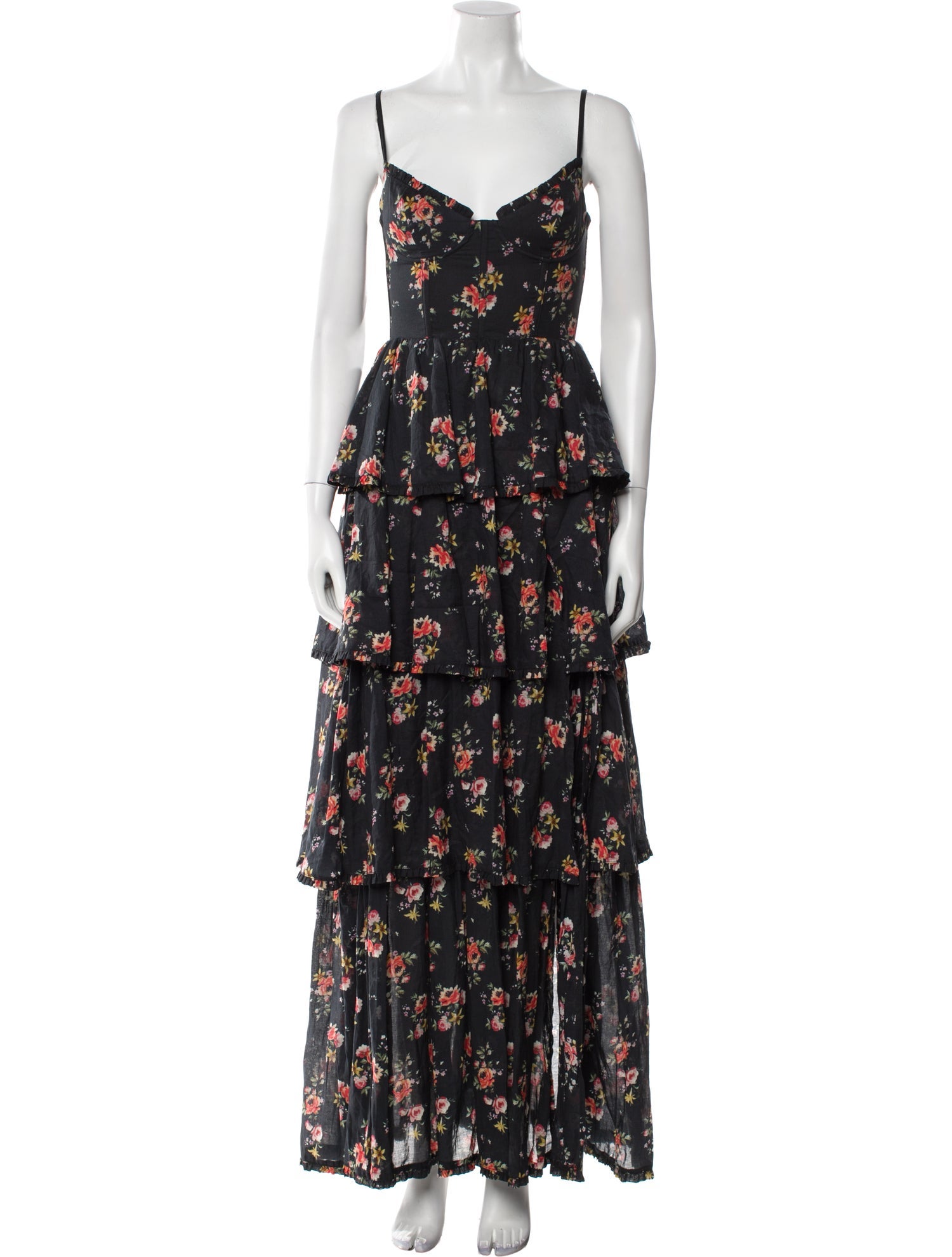 V. chapman Floral Print Long Dress