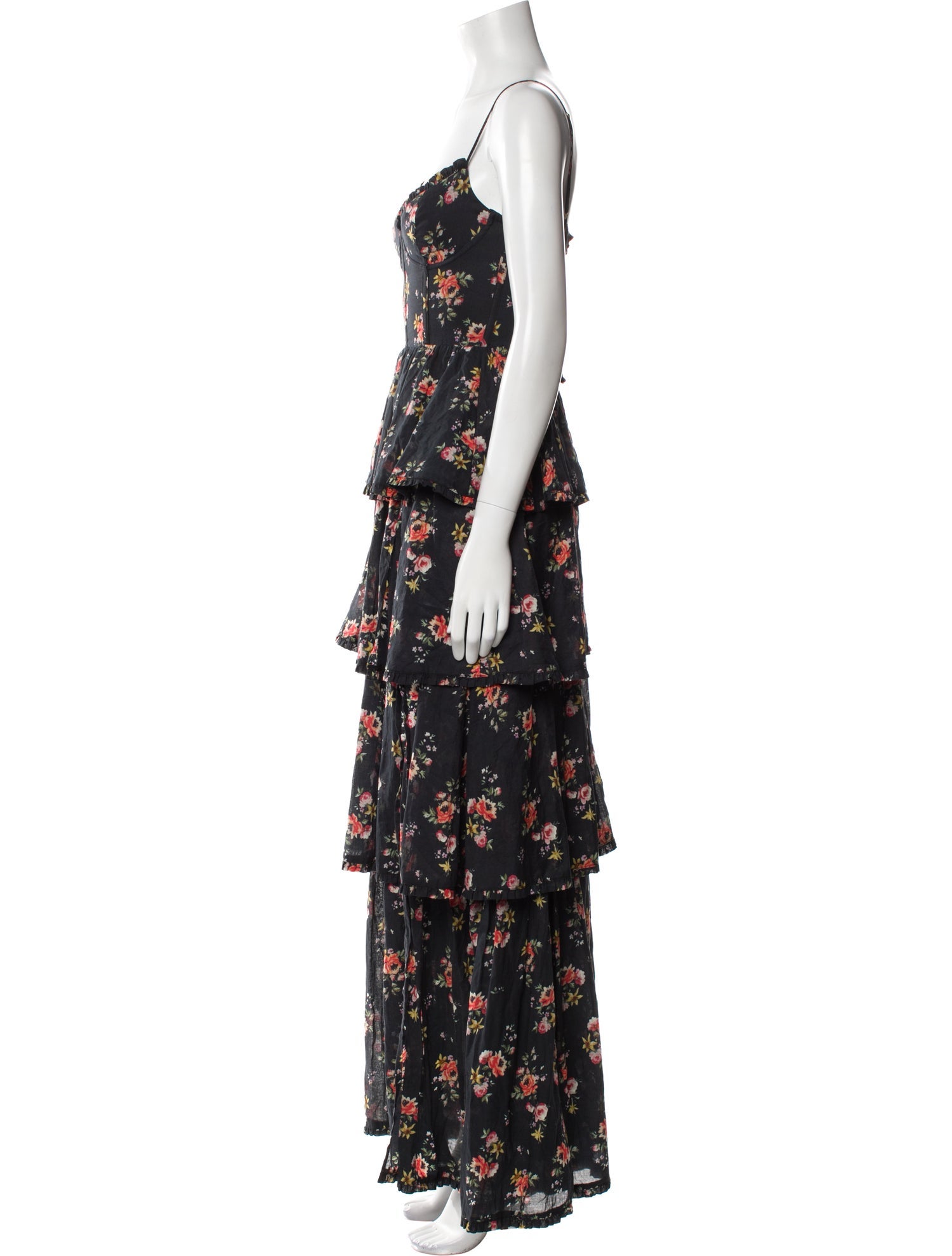V. chapman Floral Print Long Dress