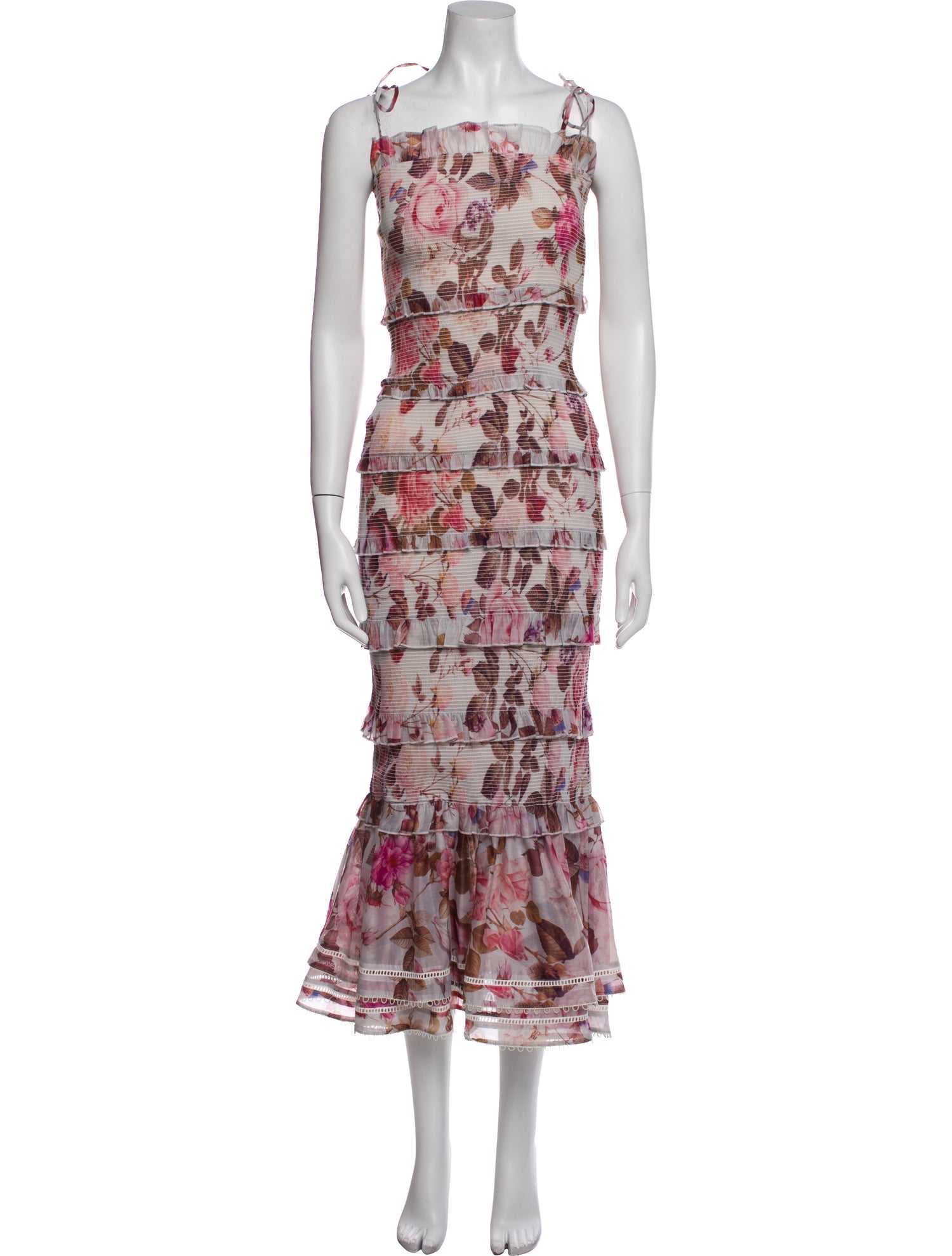 V. chapman Floral Print Long Dress w/ Tags