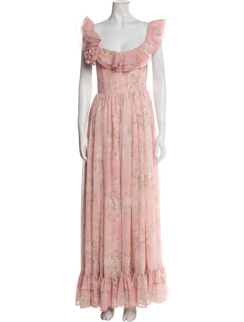 V. chapman Floral Print Long Dress