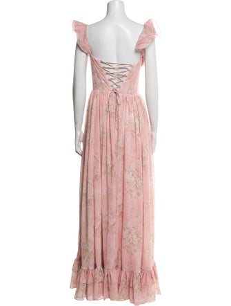V. chapman Floral Print Long Dress