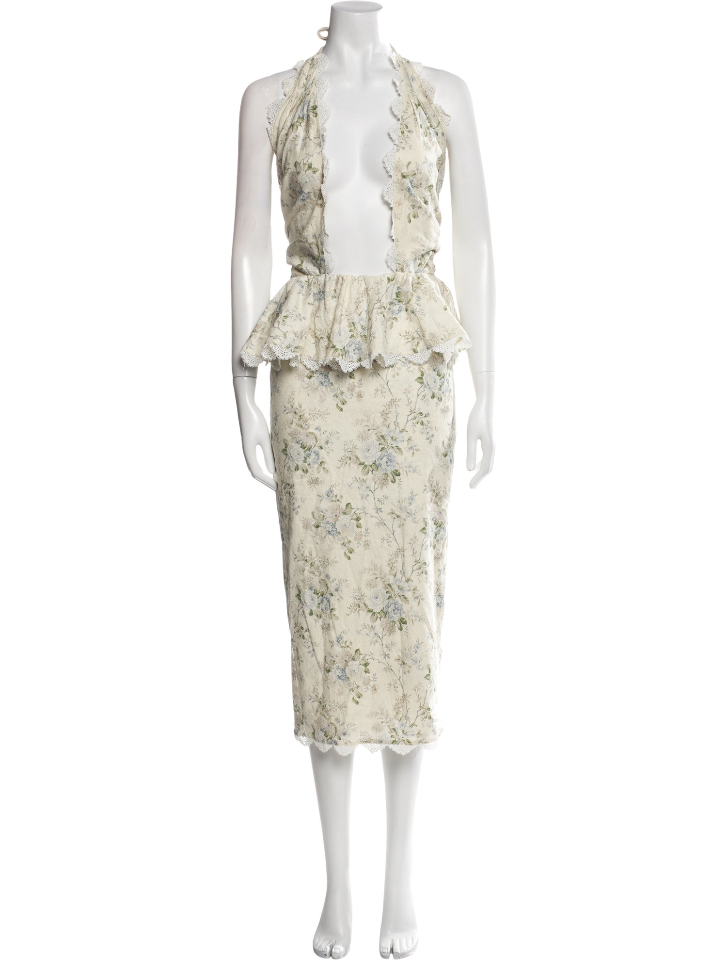 V. chapman Floral Print Long Dress