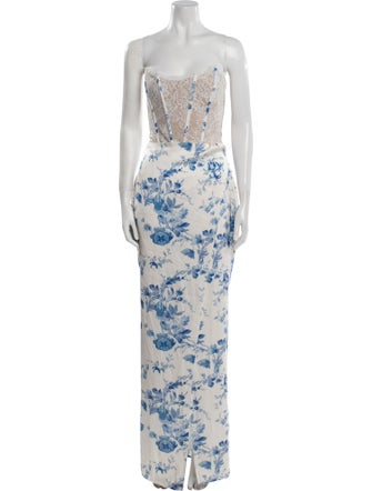 V. chapman Floral Print Long Dress
