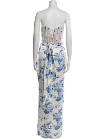 V. chapman Floral Print Long Dress