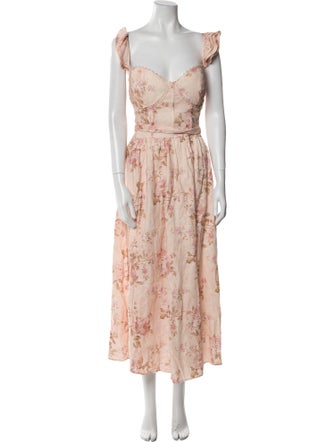 V. chapman Floral Print Long Dress