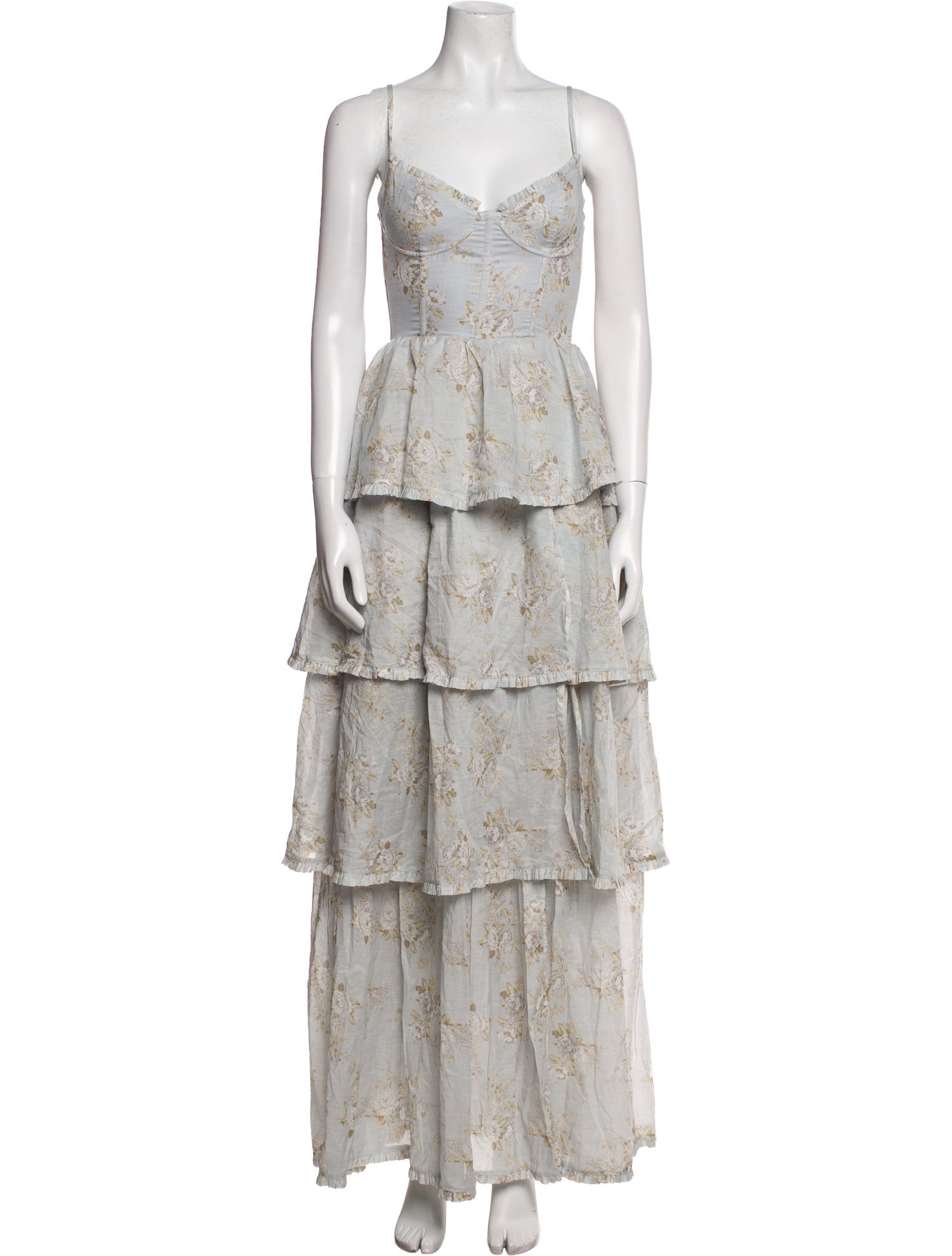 V. chapman Floral Print Long Dress w/ Tags