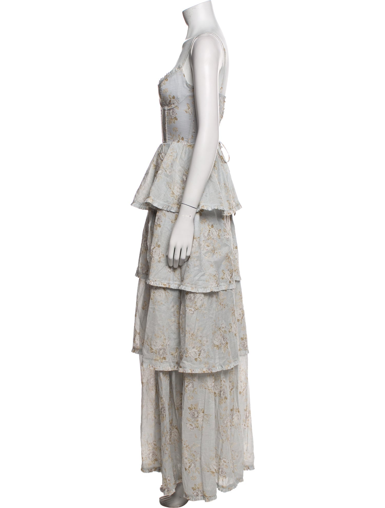 V. chapman Floral Print Long Dress w/ Tags