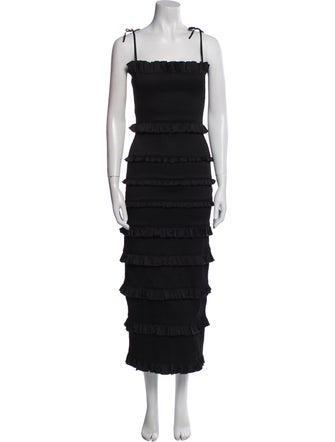 V. chapman Square Neckline Long Dress