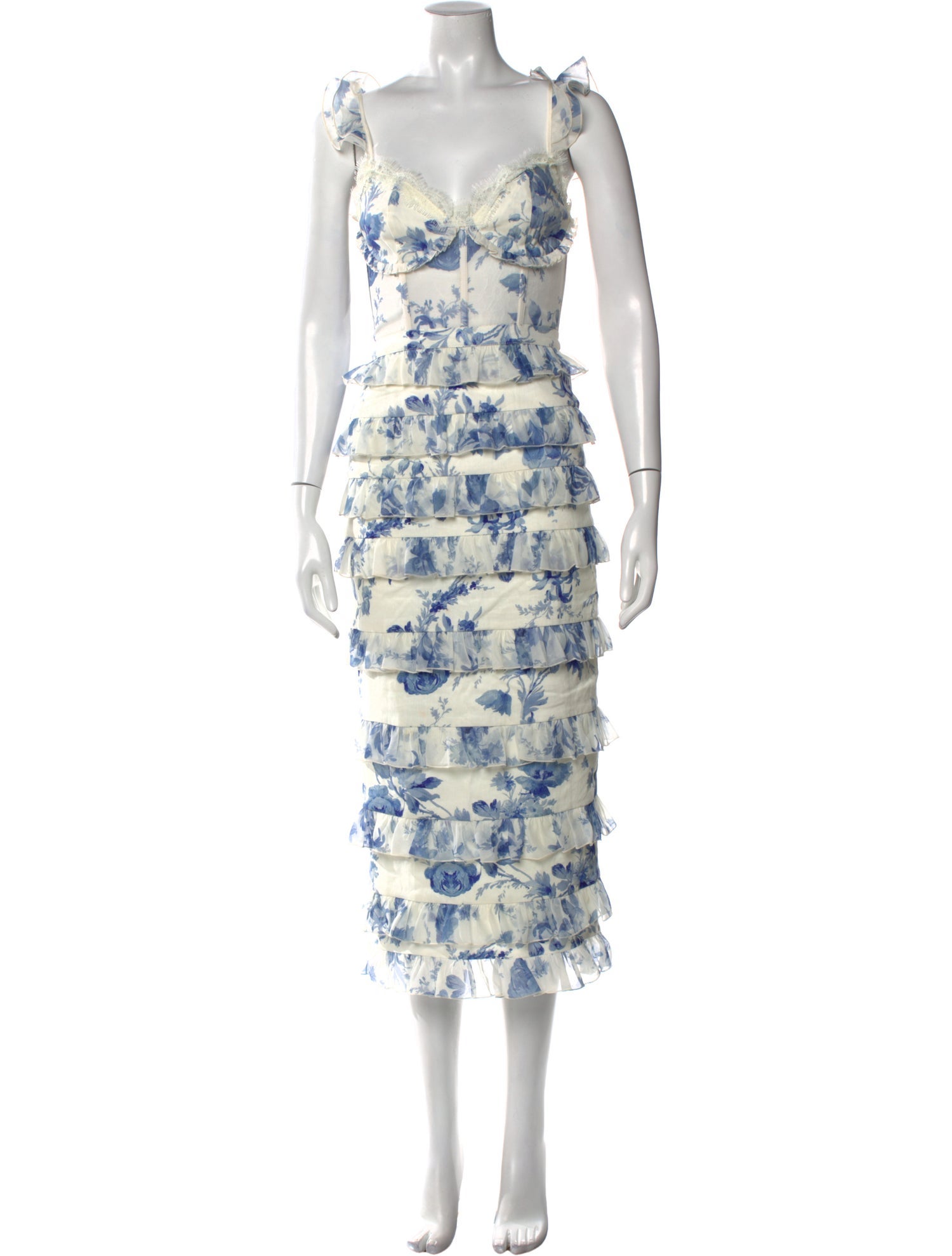V. chapman Floral Print Midi Length Dress