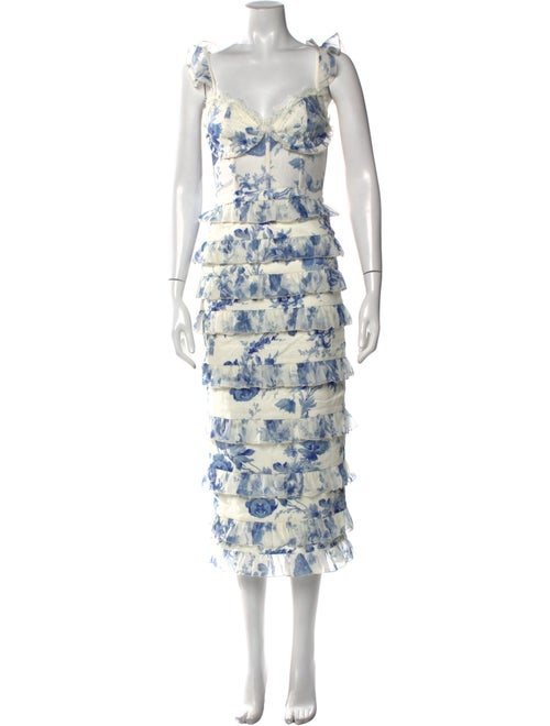 V. chapman Floral Print Midi Length Dress