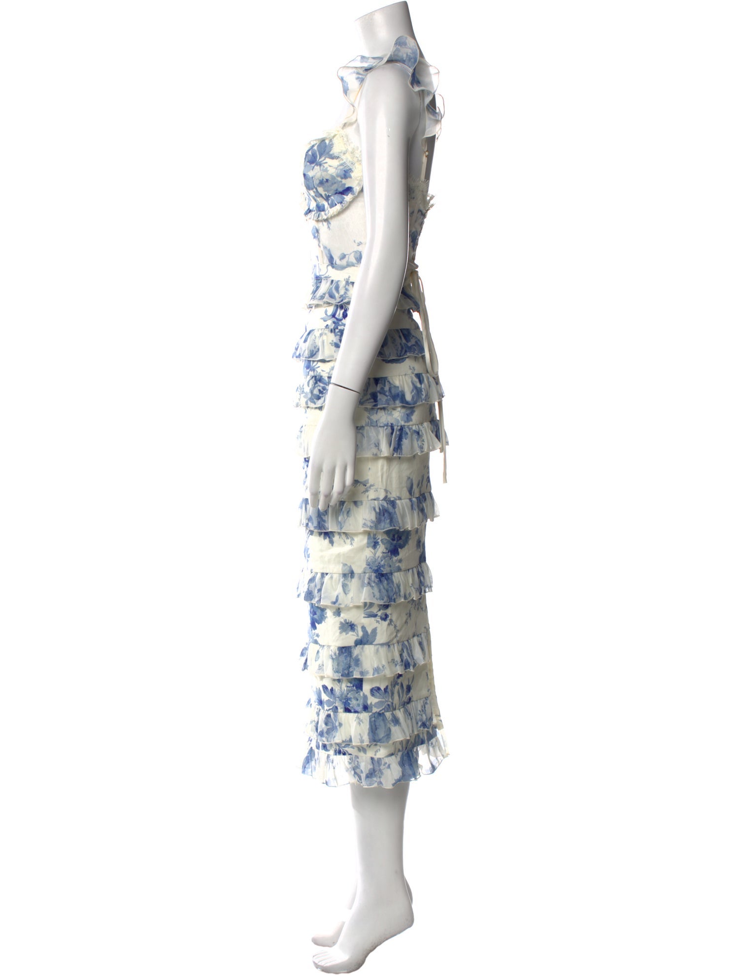 V. chapman Floral Print Midi Length Dress