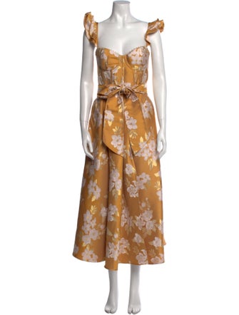 V. chapman Floral Print Long Dress