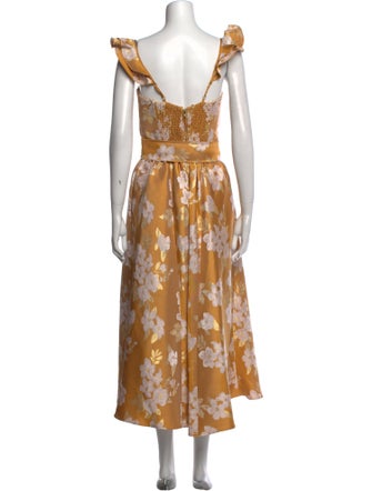 V. chapman Floral Print Long Dress
