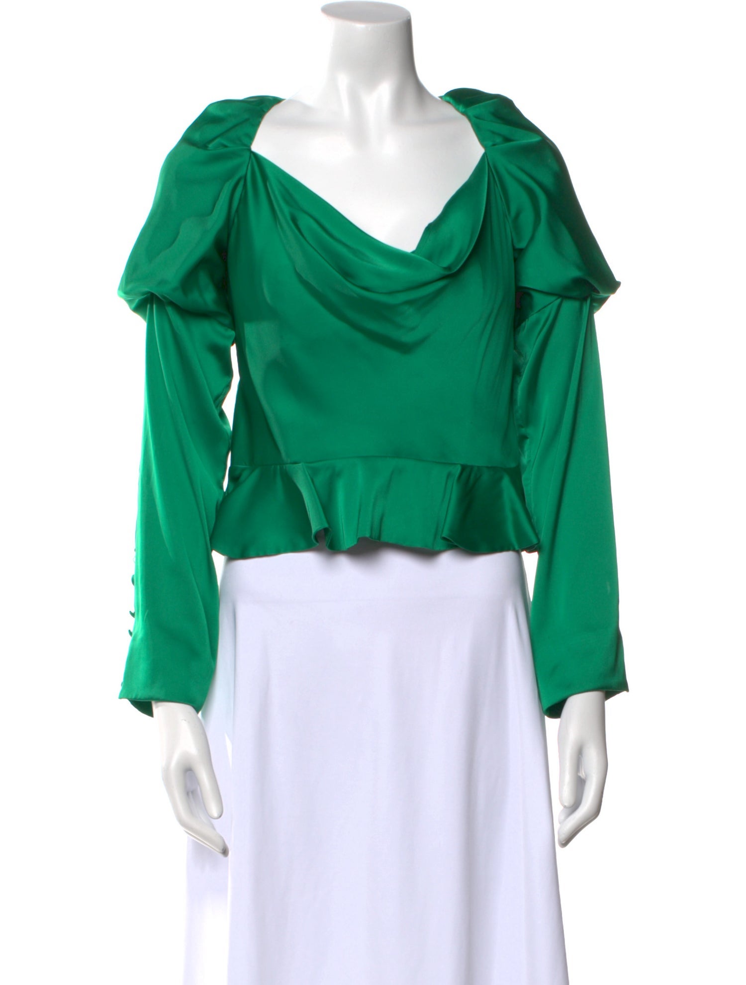 V. chapman Cowl Neck Long Sleeve Crop Top