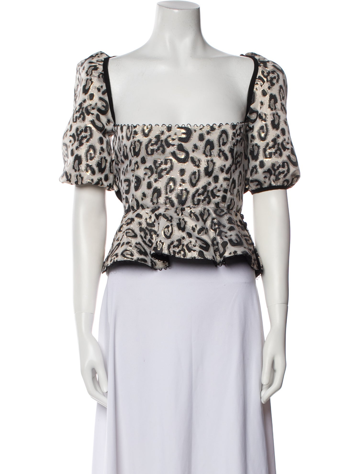 V. chapman Animal Print Square Neckline Crop Top w/ Tags