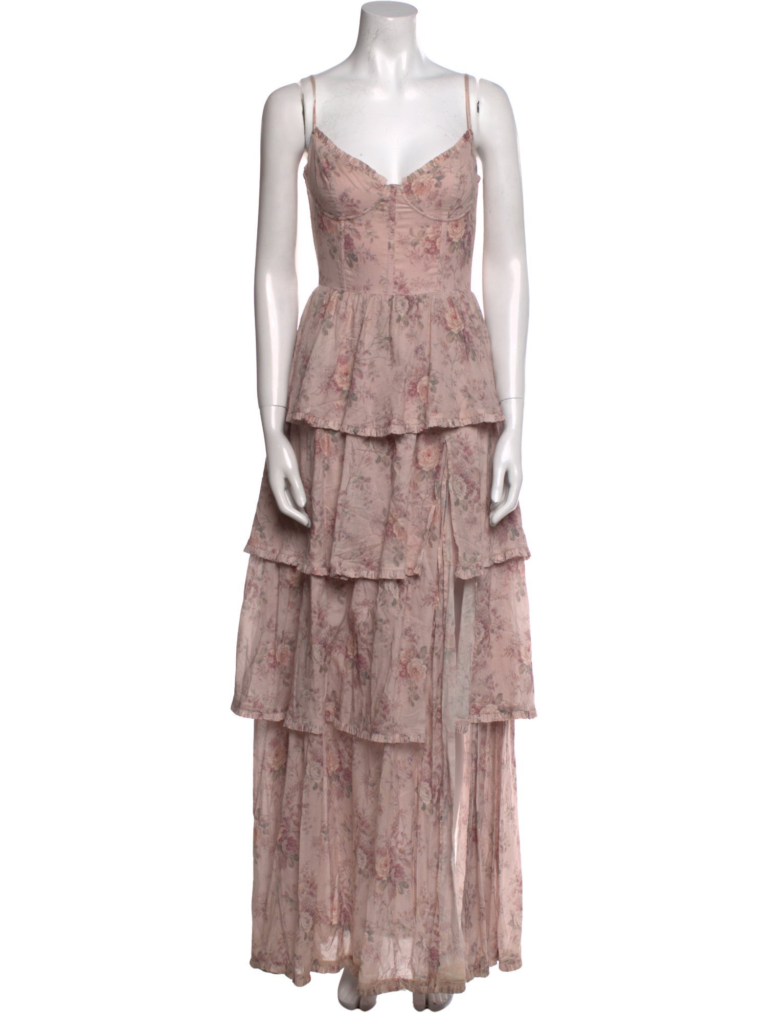 V. chapman Floral Print Long Dress