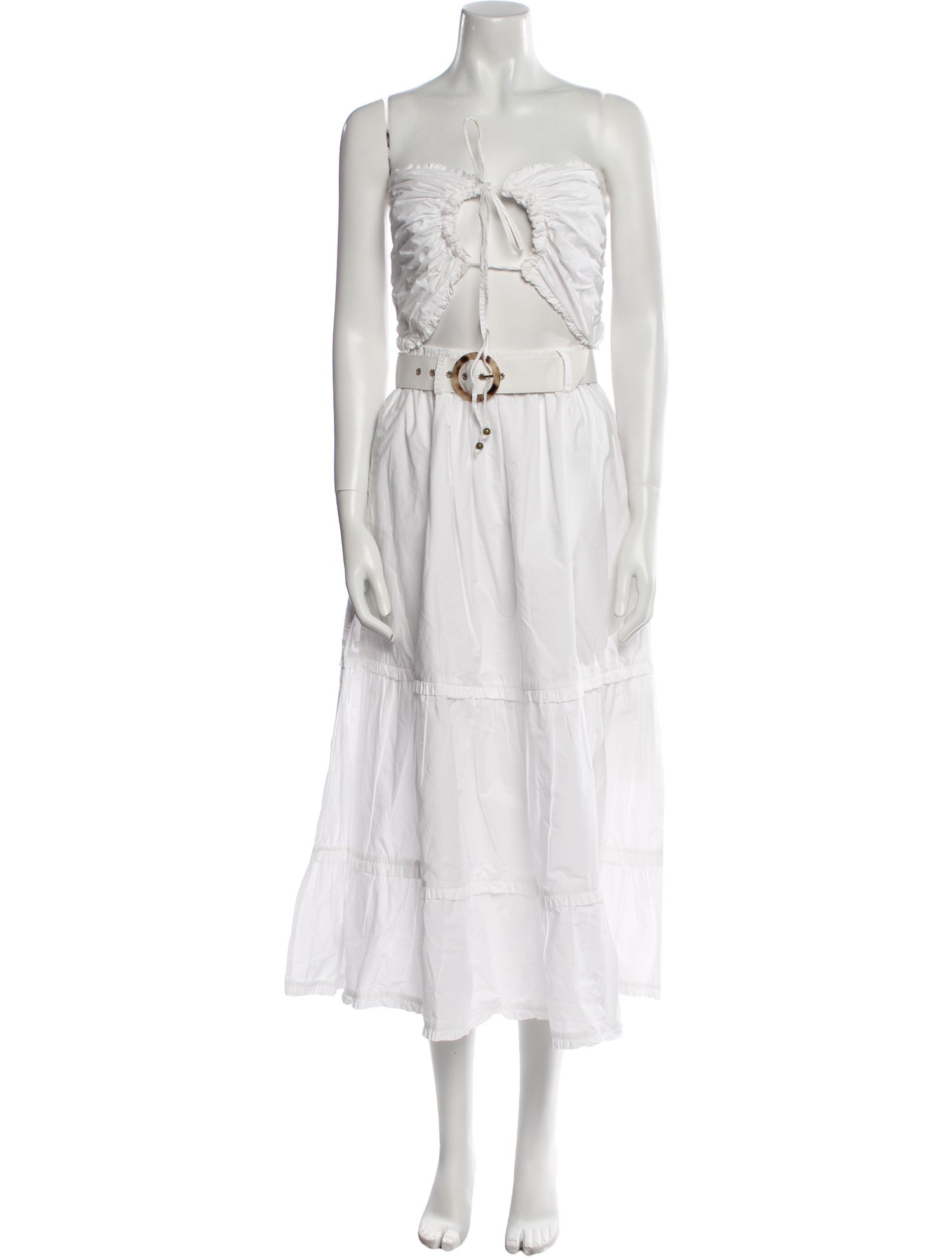 ladies black and white dress Black And White Frill Hem High Neck Midi Dress 16