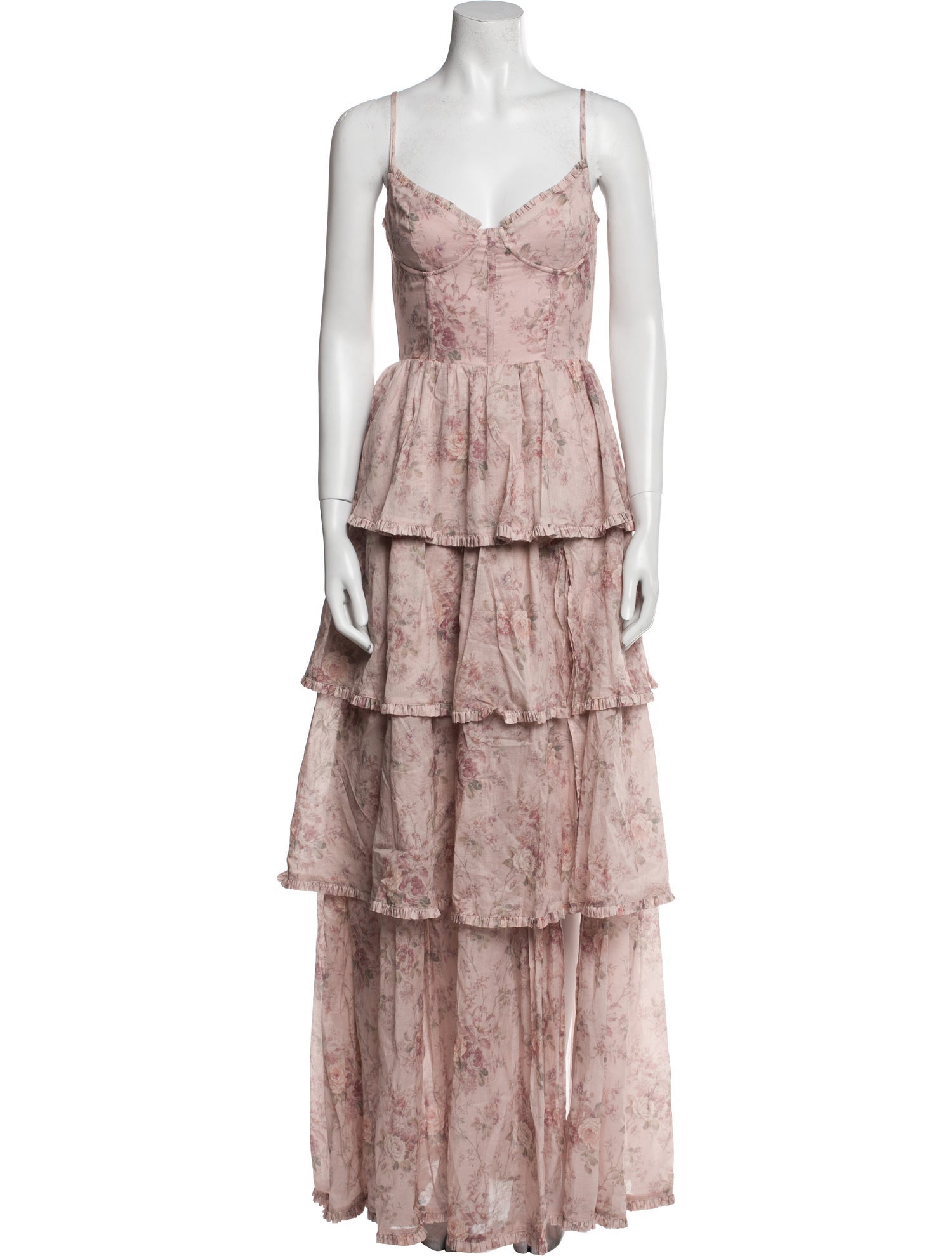 V. Chapman Floral Print Long Dress w/ Tags in Pink, Women's S