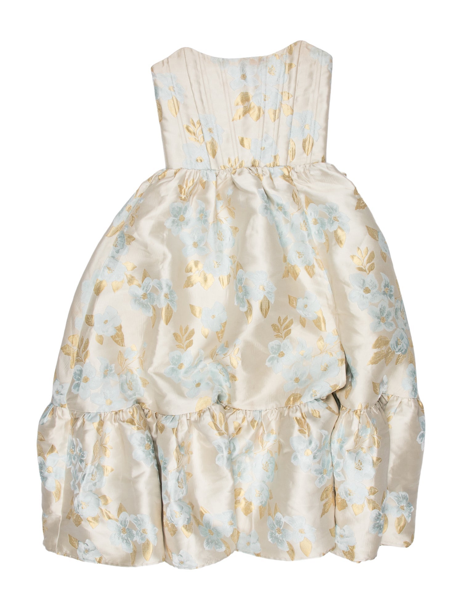 v chapman dresses V. Floral Print Mini Dress - Neutrals Dresses, Clothing - WVCNH21408 Color:Vine Print in Snow Juliet JT976L Short Cocktail stevie slip Carmel valley Tiered organza fabric