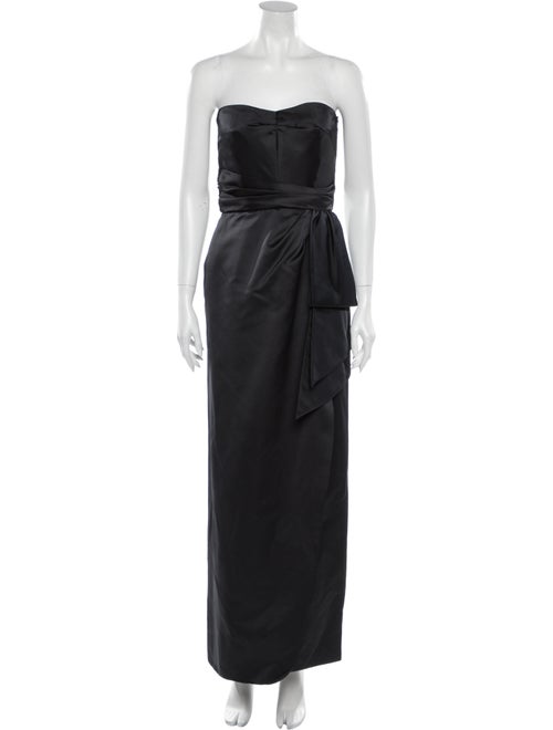 Victor Costa Strapless Long Dress Blue