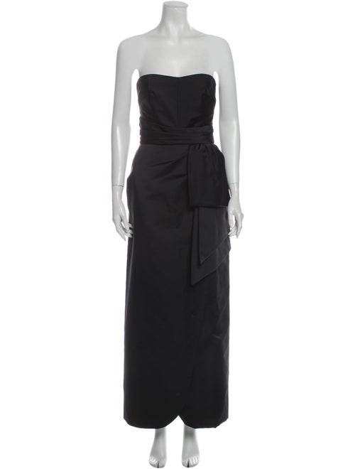 Victor Costa Strapless Long Dress Black