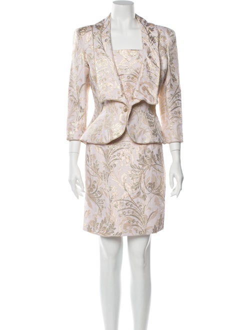 Victor Costa Printed Dress Set Pink
