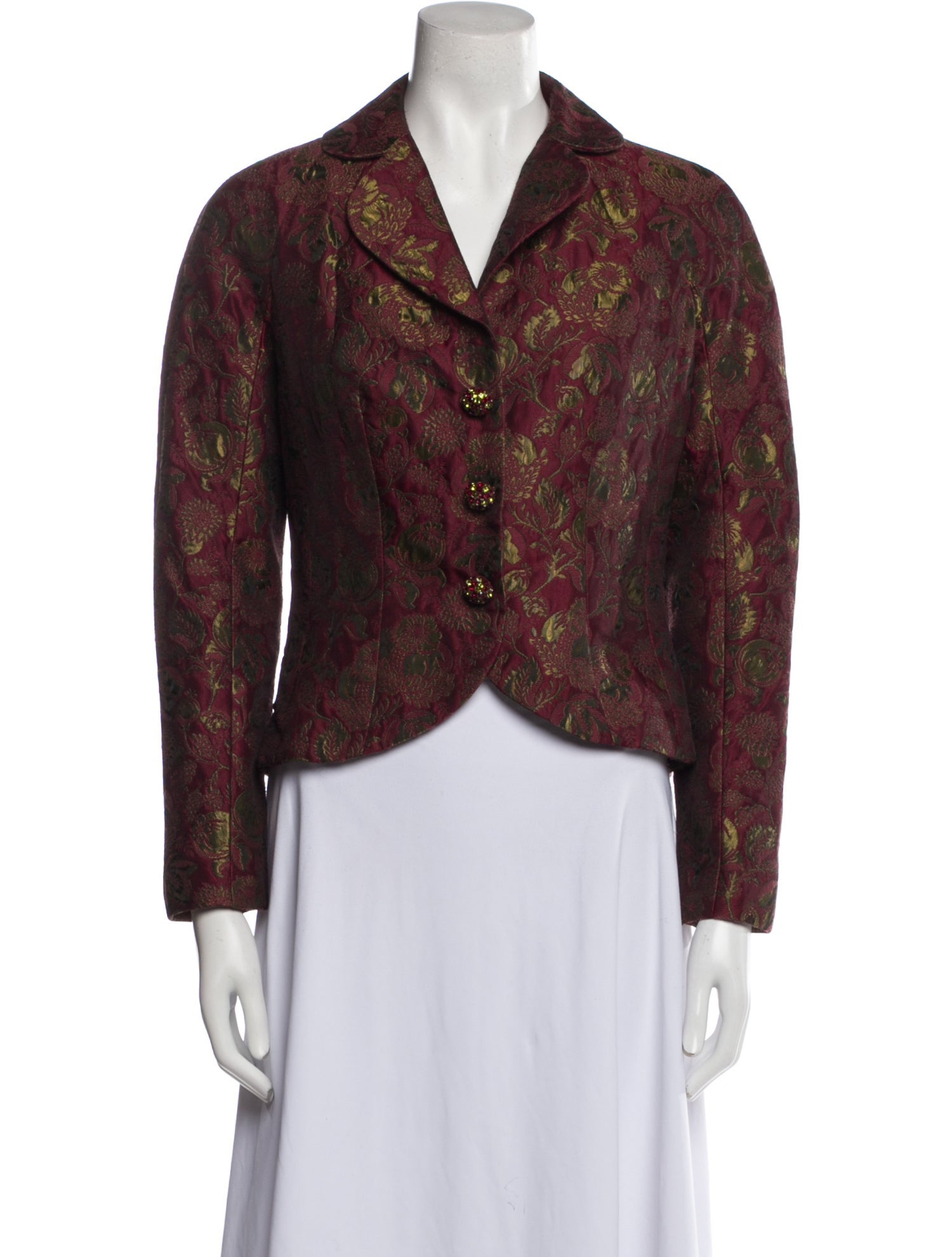 Victor Costa Vintage Floral Print Evening Jacket