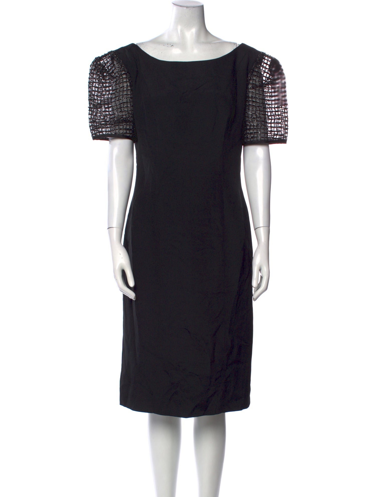 Victor Costa Bateau Neckline Midi Length Dress