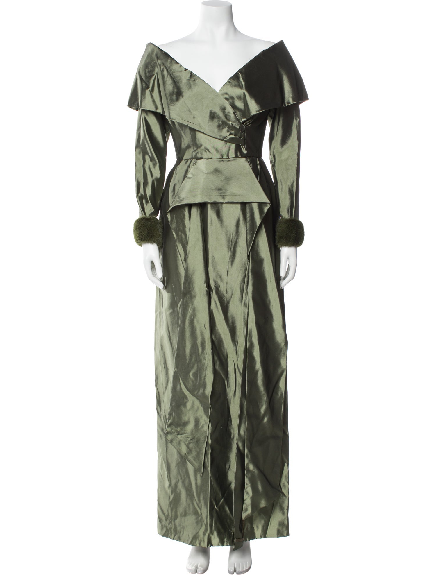 Victor Costa V-Neck Long Dress