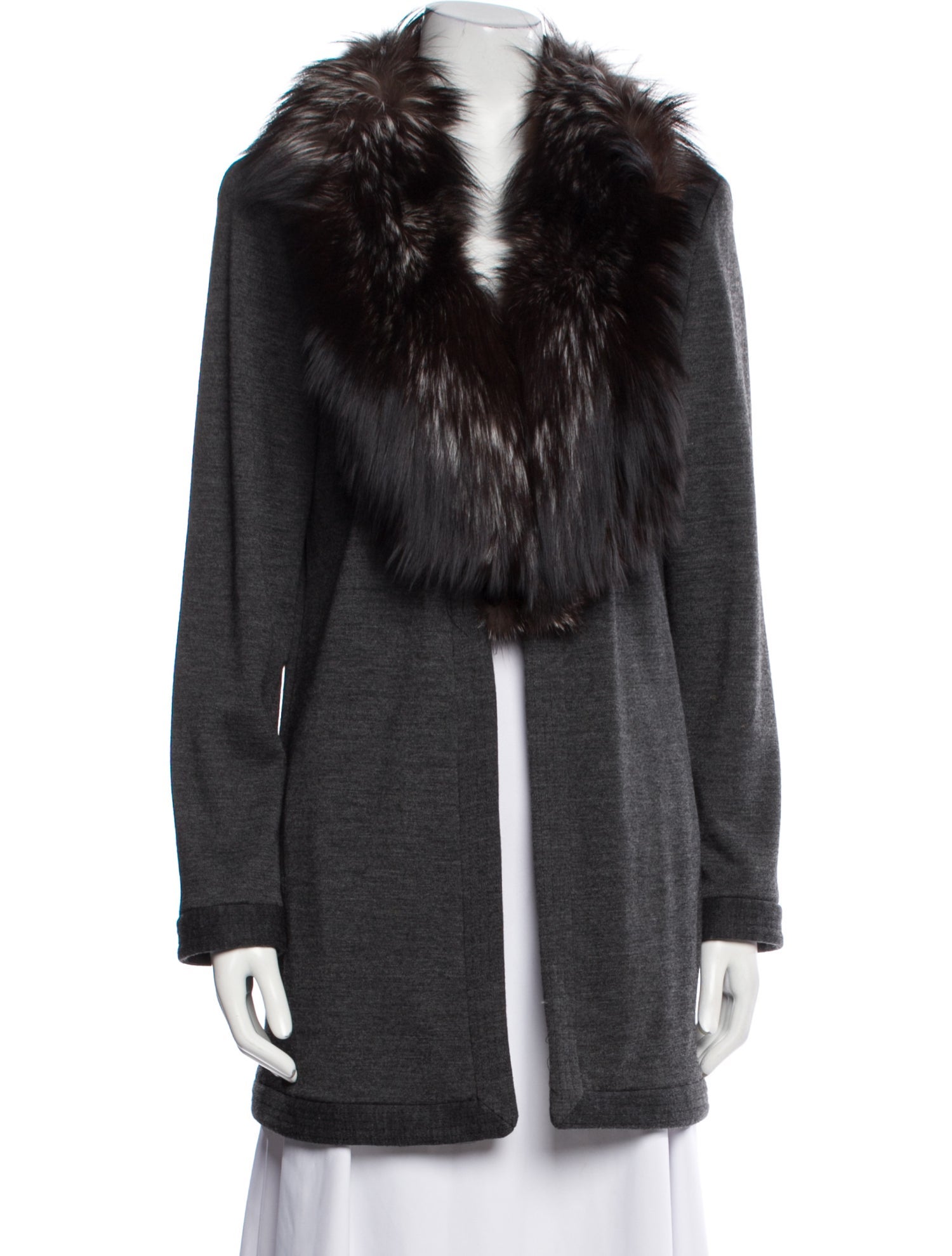 Victor Costa Wool Faux Fur Jacket