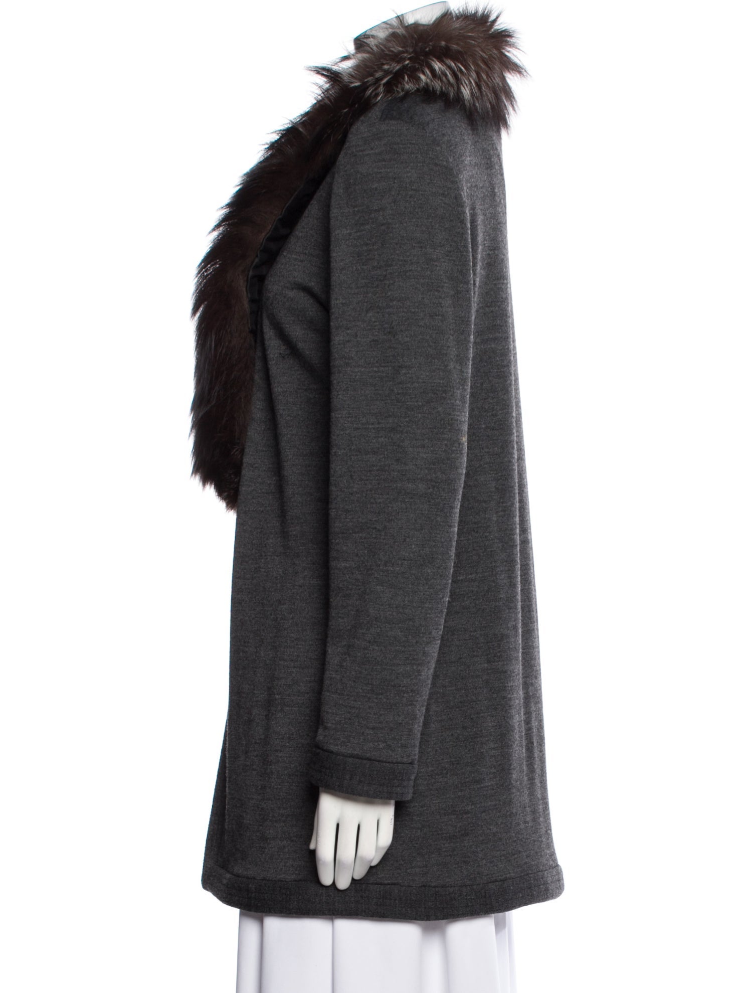 Victor Costa Wool Faux Fur Jacket