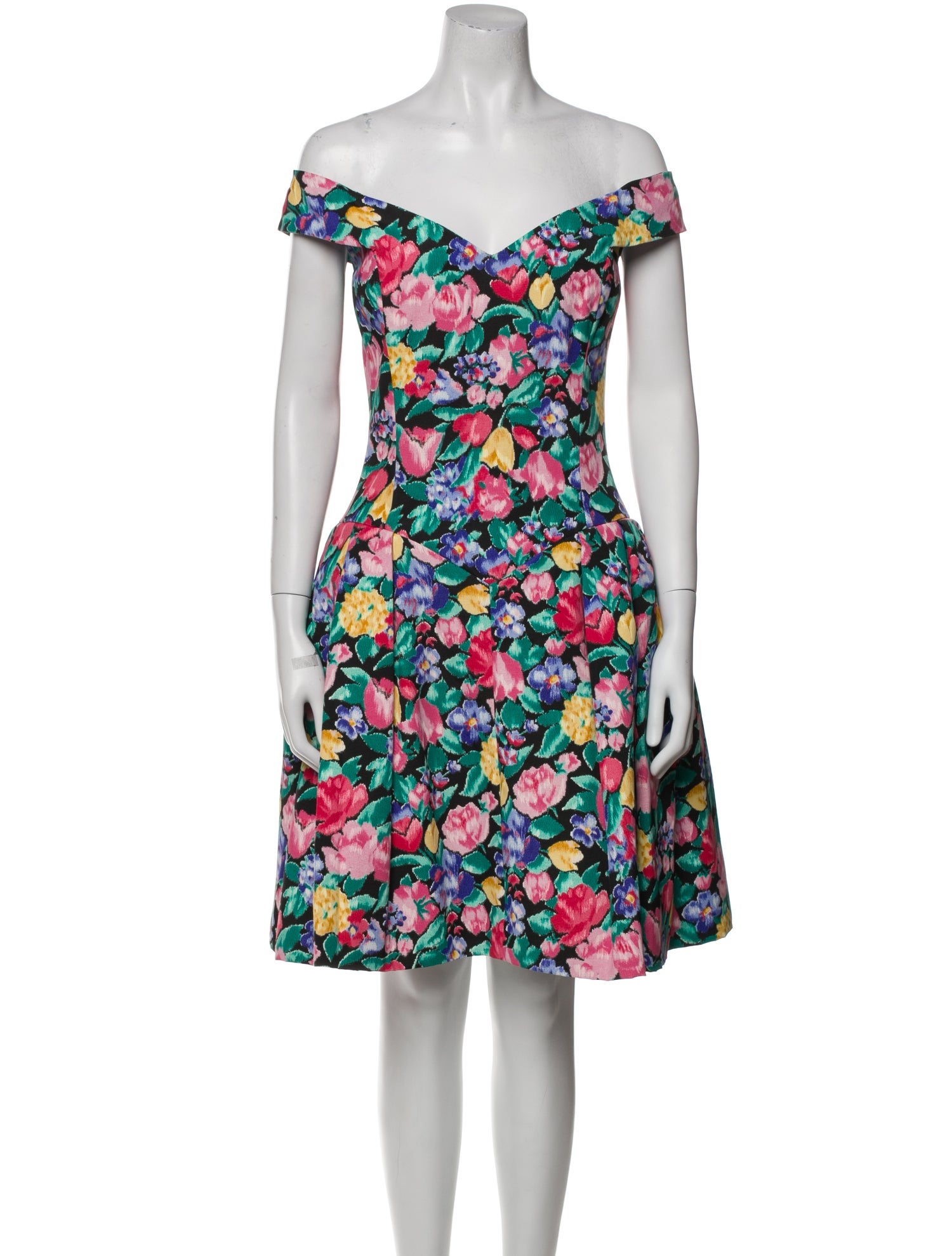 Victor Costa Floral Print Mini Dress