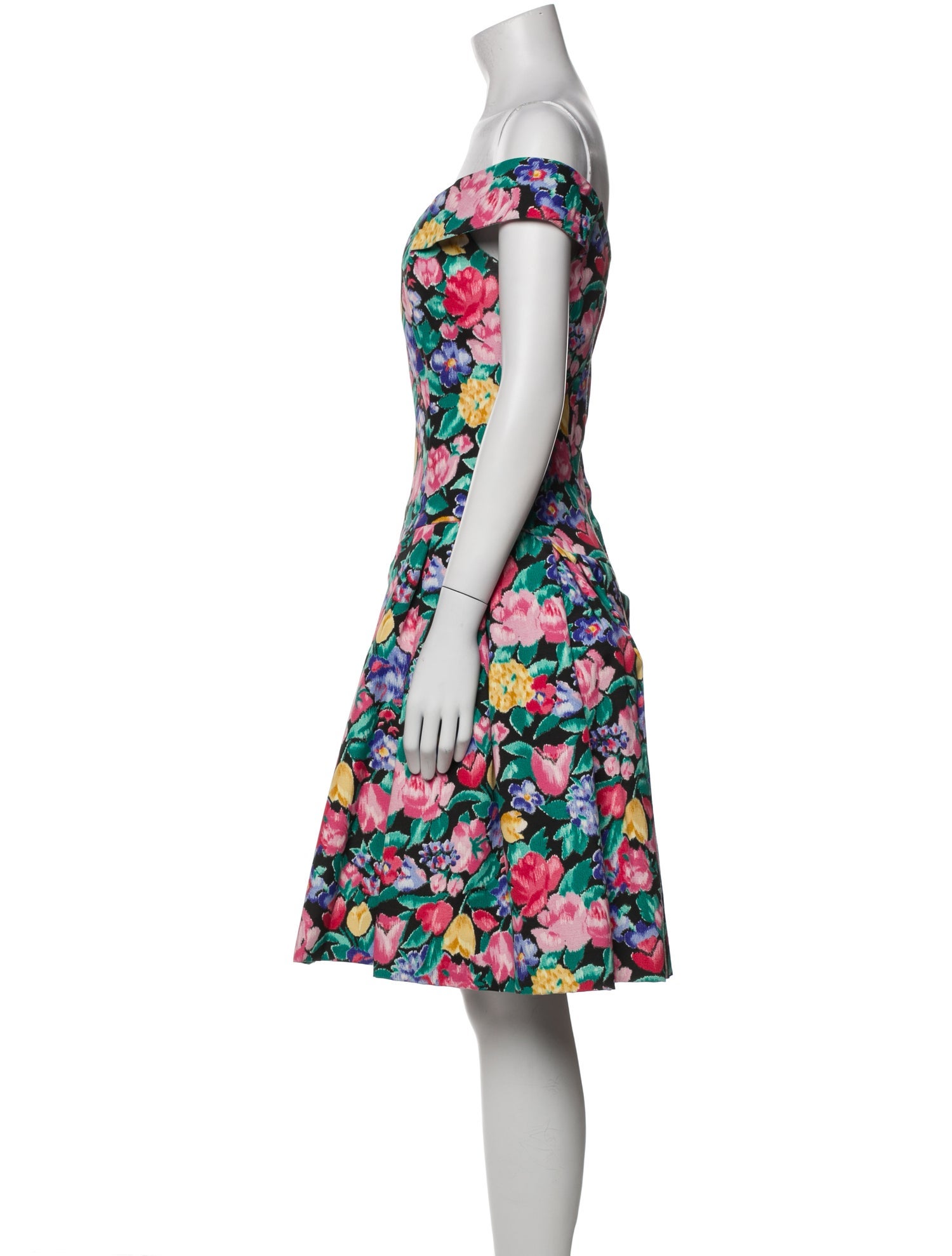 Victor Costa Floral Print Mini Dress