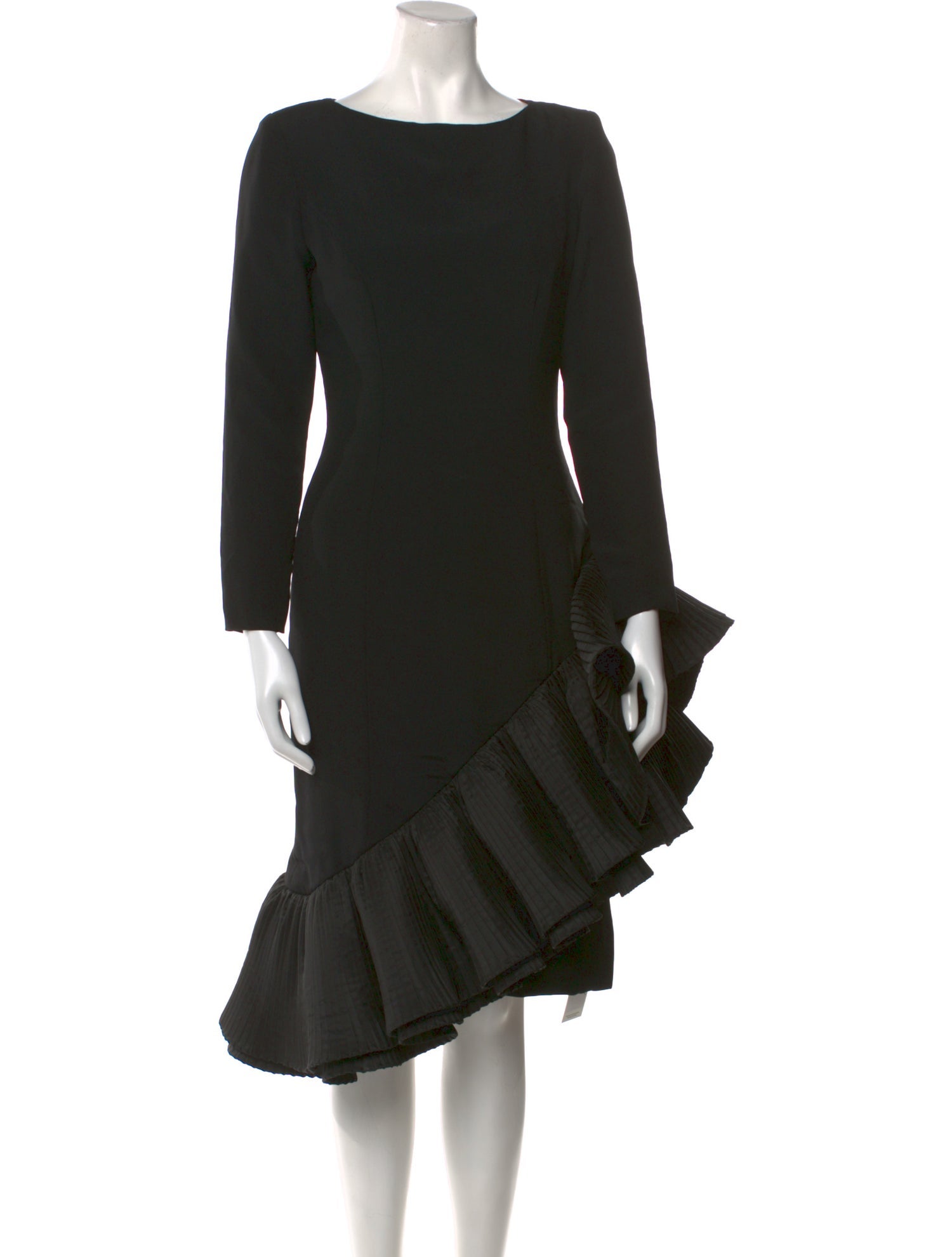 Victor Costa Bateau Neckline Midi Length Dress