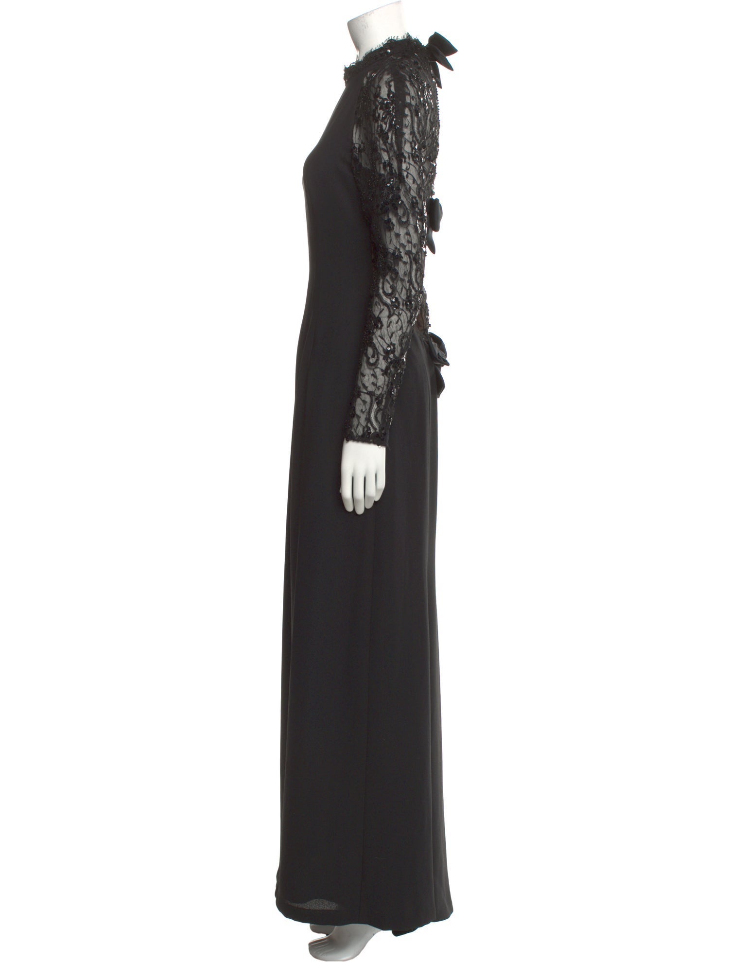 Victor Costa Mock Neck Long Dress