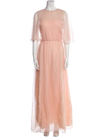 Victor Costa Crew Neck Long Dress