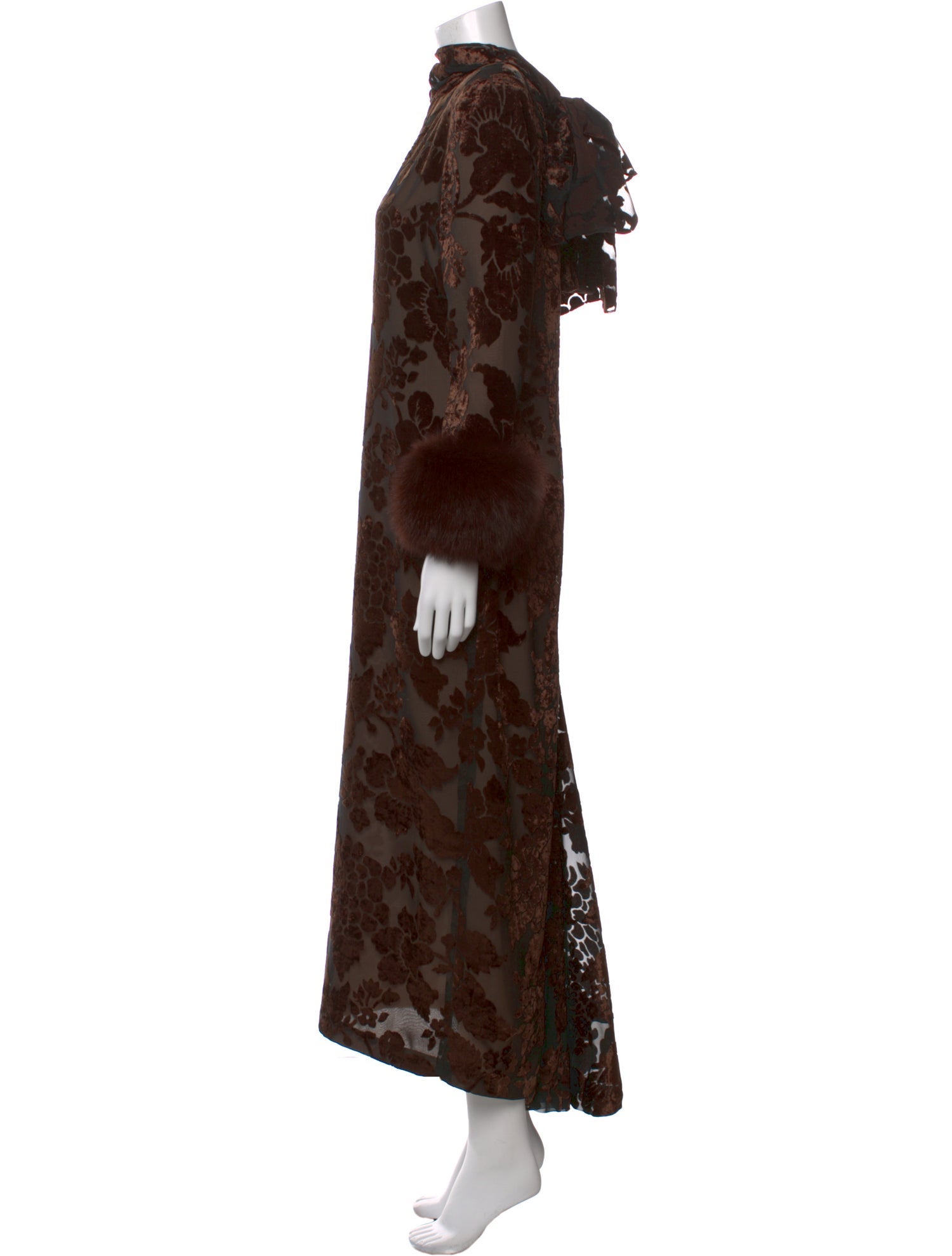 Victor Costa Floral Print Long Dress