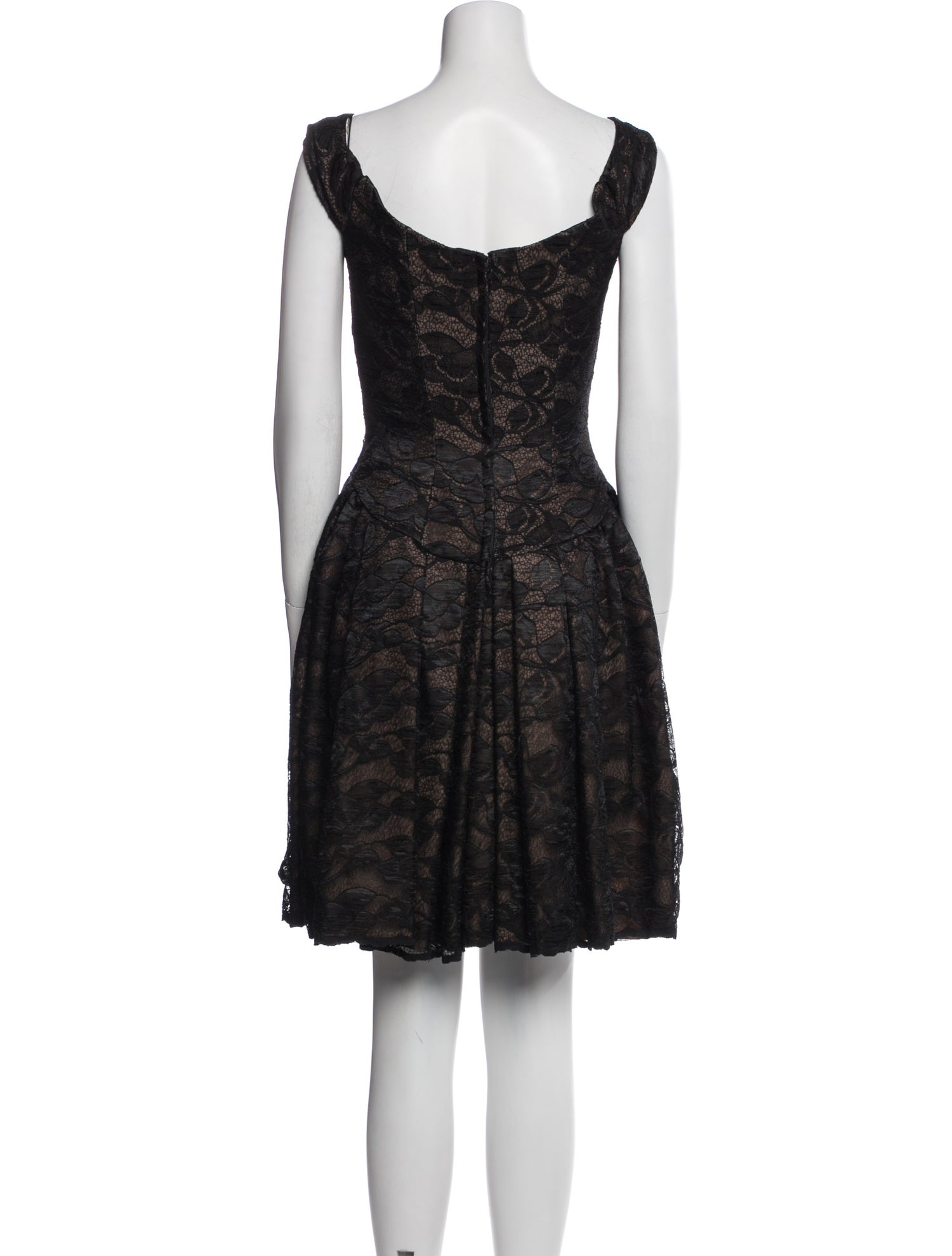 Victor Costa Lace Pattern Mini Dress
