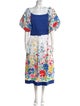 Victor Costa Floral Print Midi Length Dress