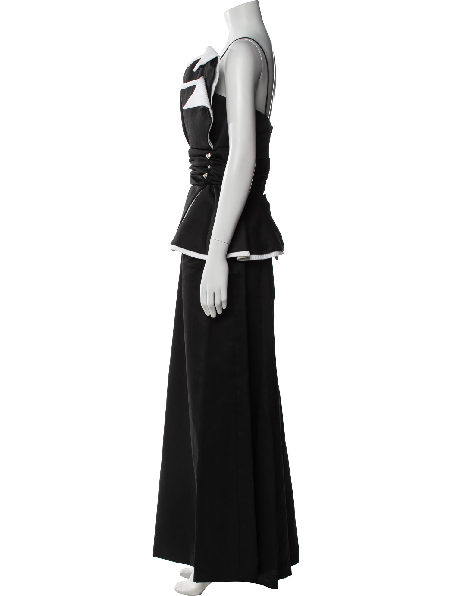 Victor Costa One-Shoulder Long Dress