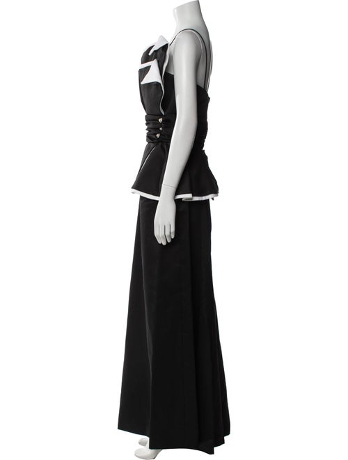 Victor Costa One-Shoulder Long Dress
