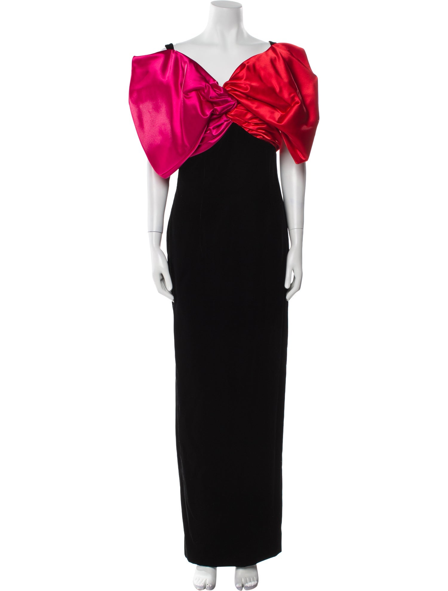 Victor Costa V-Neck Long Dress