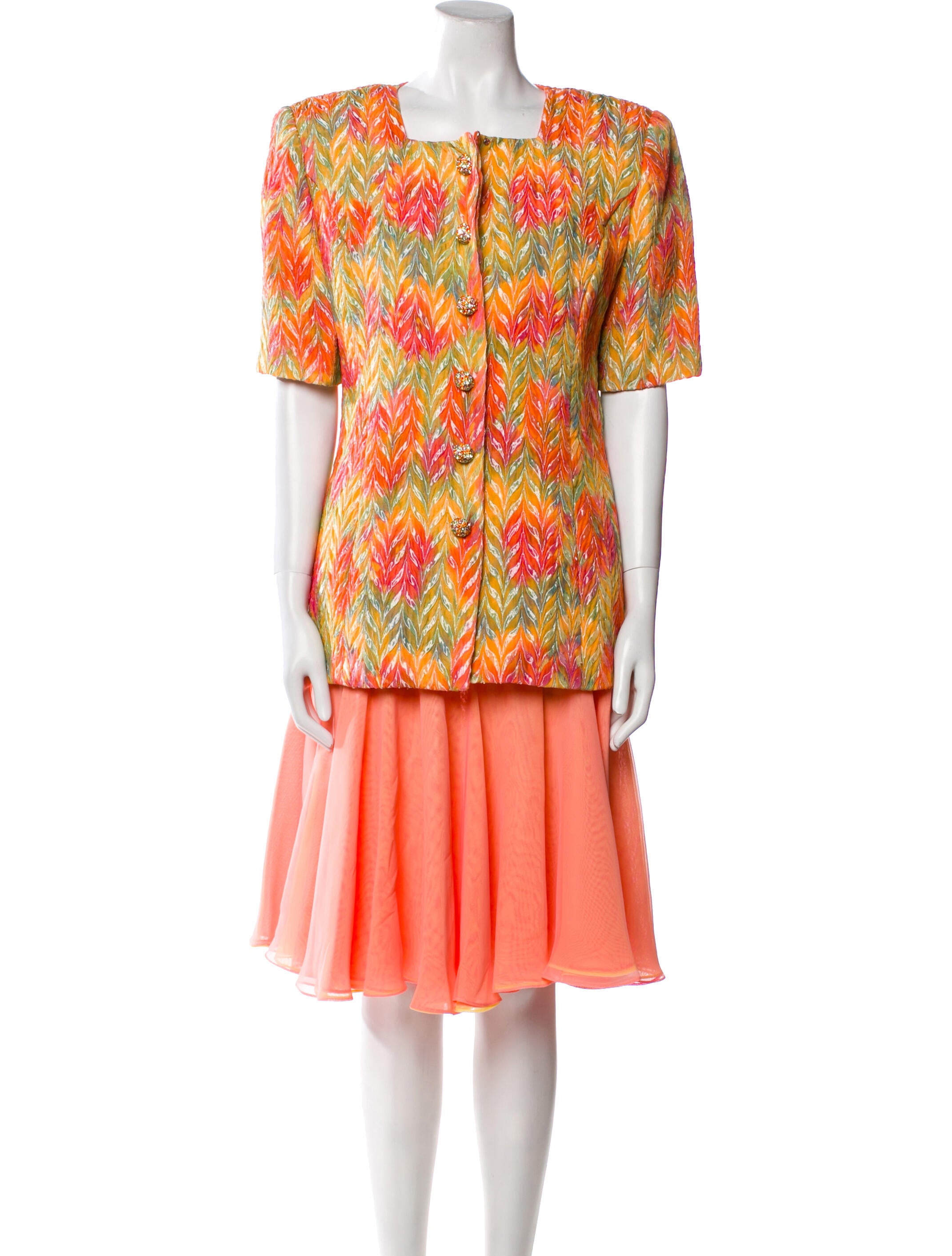 Victor Costa Printed Skirt Set