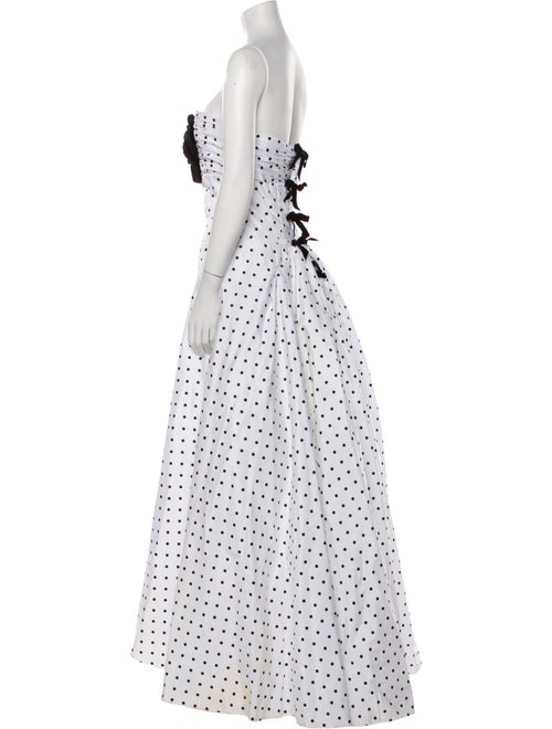 Victor Costa Polka Dot Print Long Dress