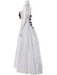 Victor Costa Polka Dot Print Long Dress