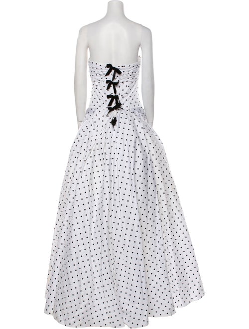 Victor Costa Polka Dot Print Long Dress