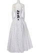 Victor Costa Polka Dot Print Long Dress