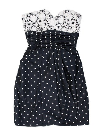 Victor Costa Polka Dot Print Mini Dress