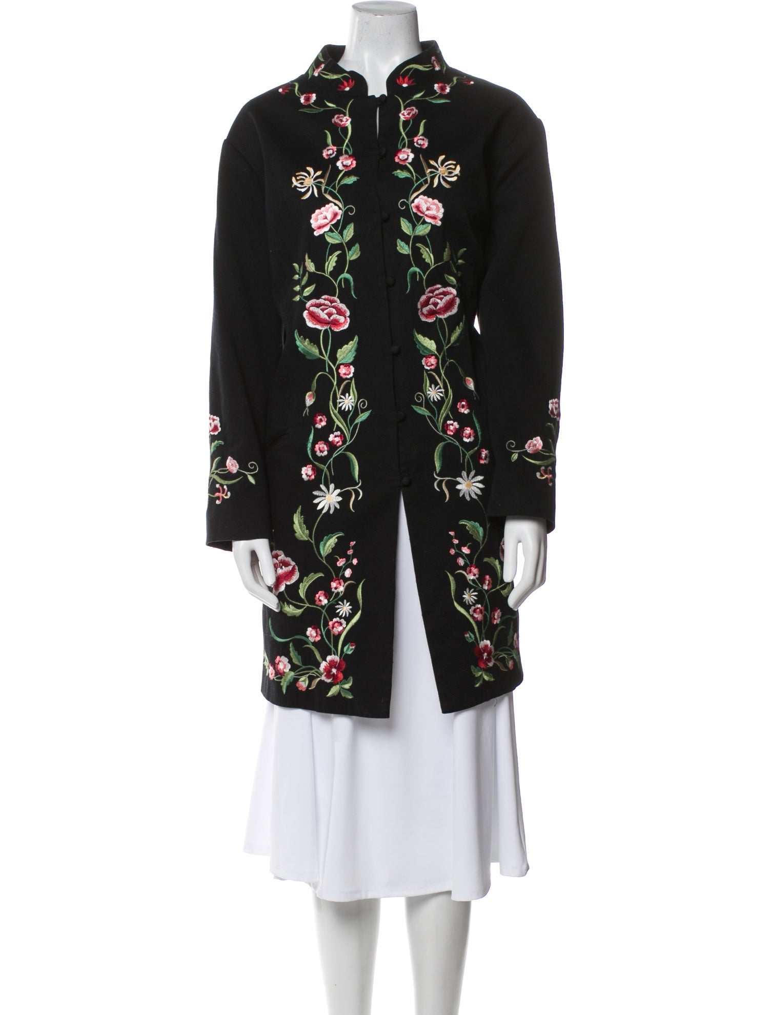 Victor Costa Floral Print Coat