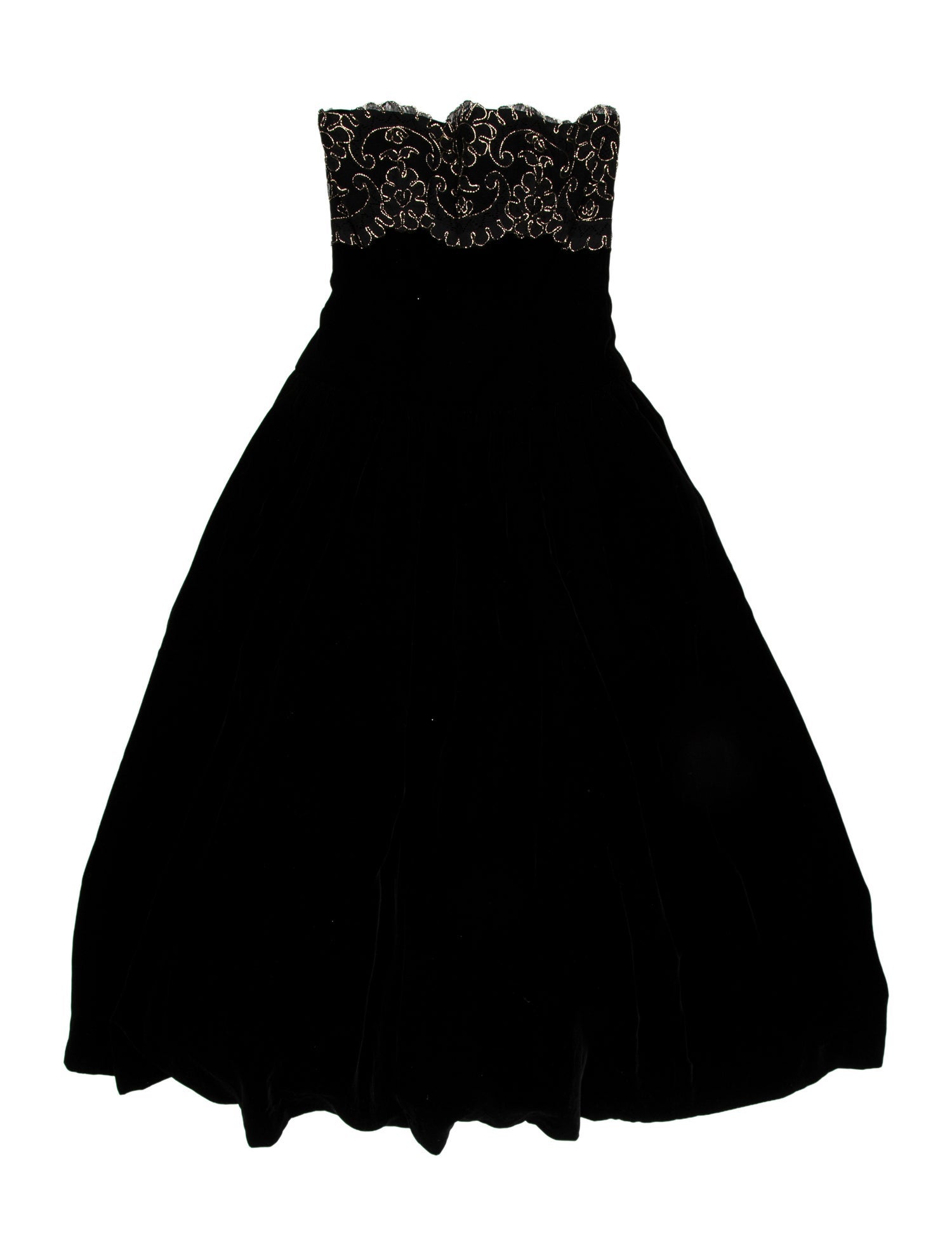 Victor Costa Strapless Midi Length Dress